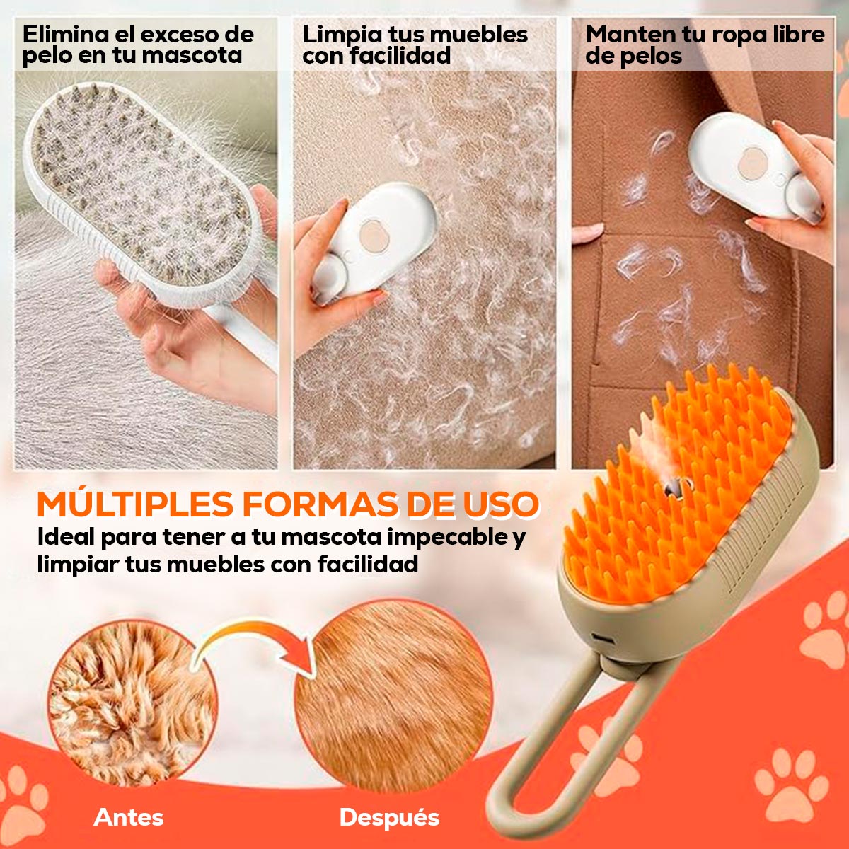 Cepillo Vaporizador Antipelo con Tecnología Avanzada ofi